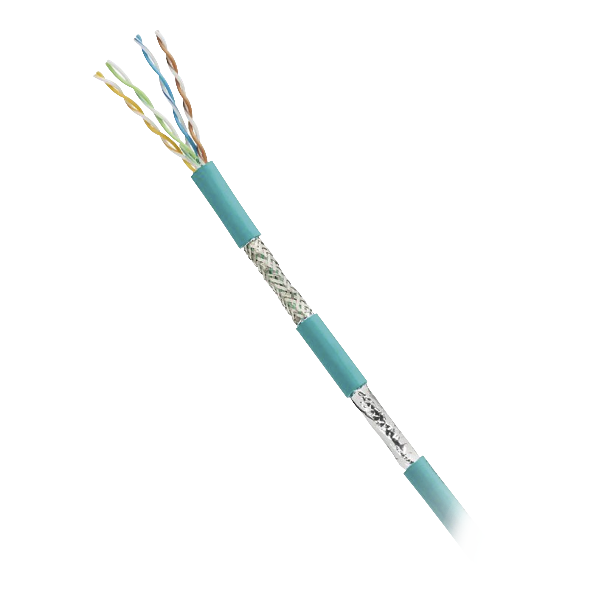 Bobina de Cable Blindado SF/UTP Categoría 5e de 4 pares, Uso Industrial con Resistencia al Aceite y Rayos UV, Multifilar 24/7 (Flexible), Color Azul Cerceta, Bobina de 305m Bobina de Cable Blindado SF/UTP Categoría 5e de 4 pares, Uso Industrial con Resistencia al Aceite y Rayos UV, Multifilar 24/7 (Flexible), Color Azul Cerceta, Bobina de 305m